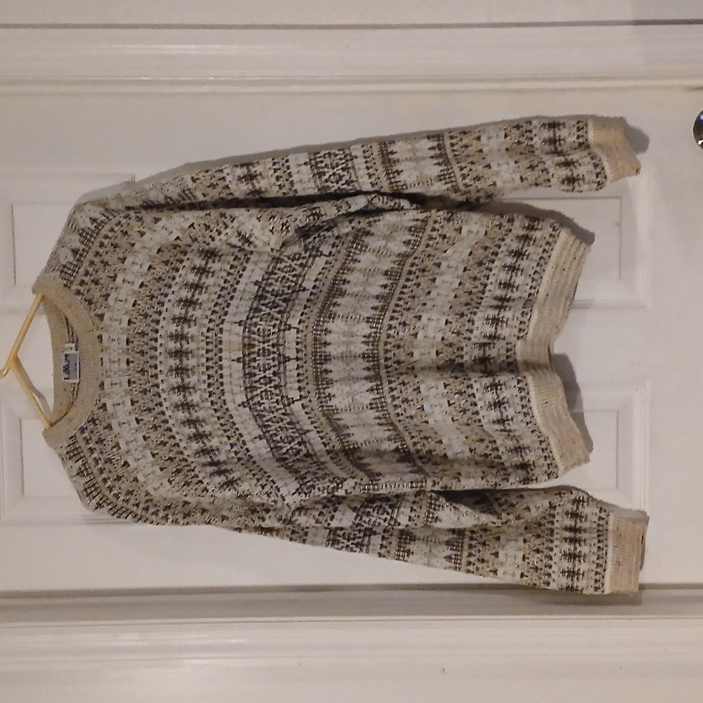Lavane New York Mens Vintage Crewneck Coogi Style Sweater Brown/tan